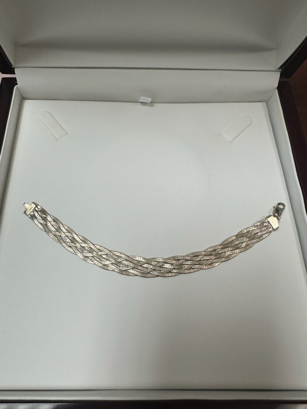 Vintage Italian 6 Strand herringbone chains bracelet